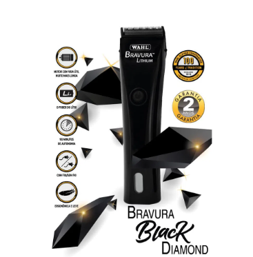 Máquina De Tosa Bravura Black Diamond Bivolt Wahl - Imagem 2